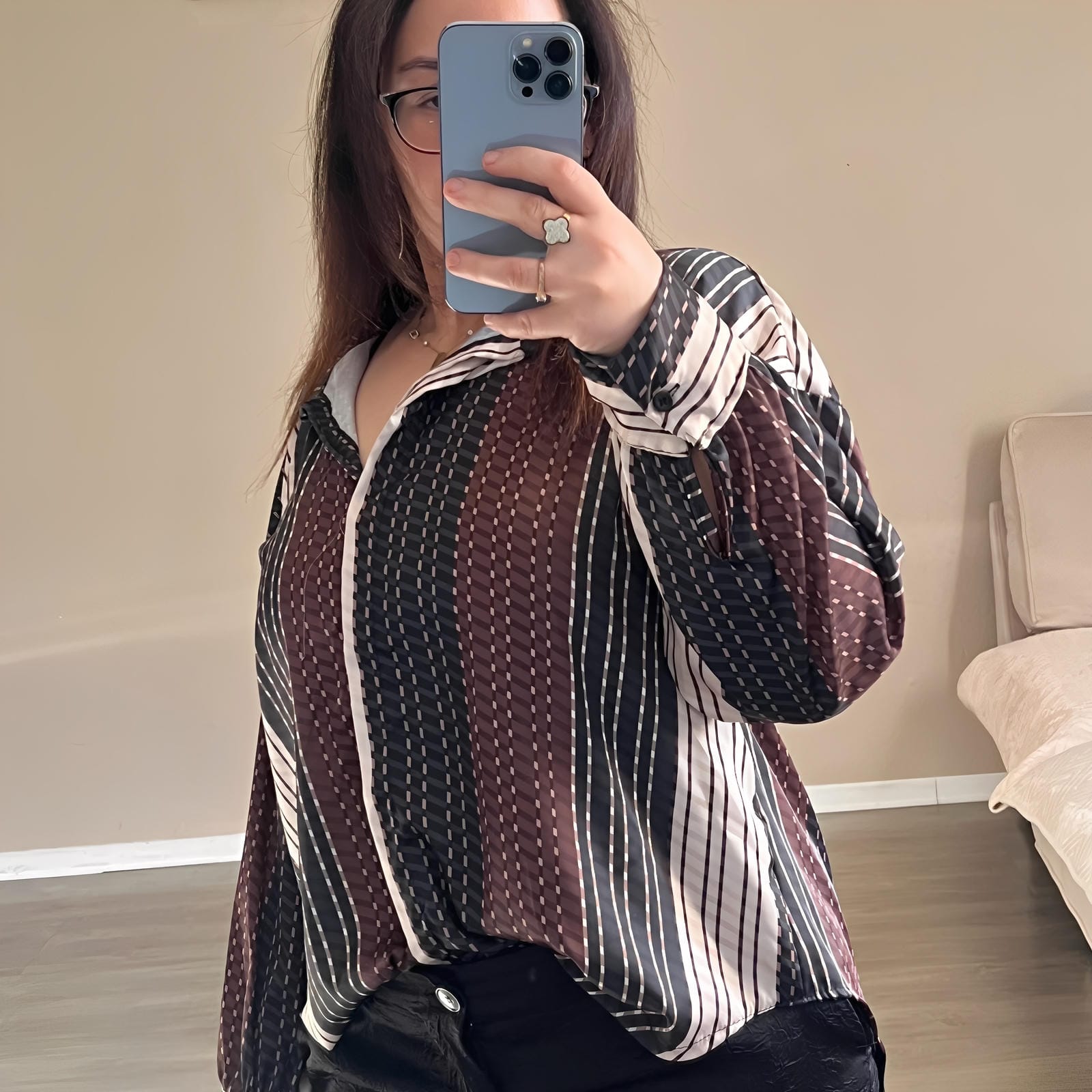 Chemise en satin imprimée