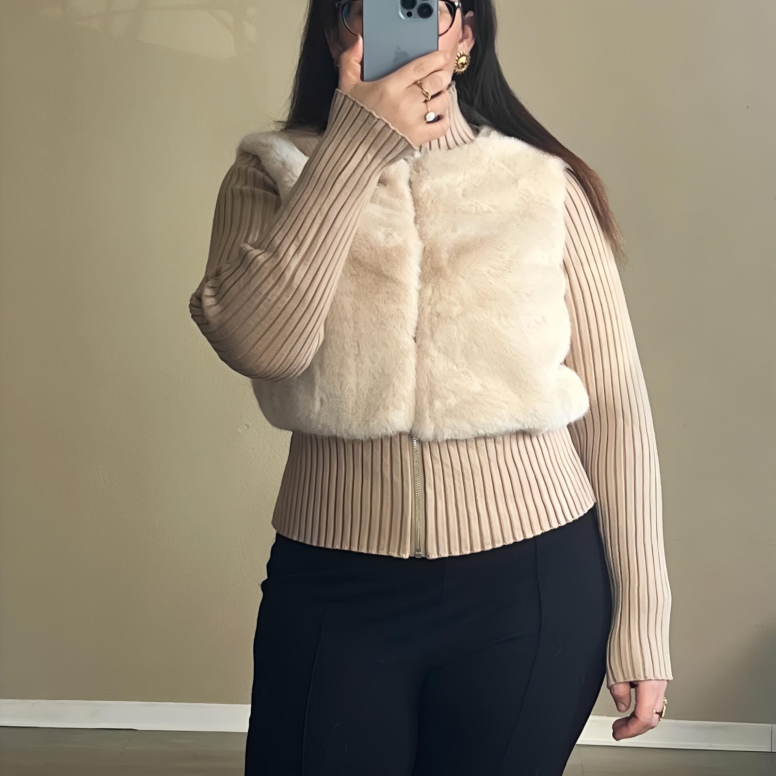 Gilet zippé en fausse fourrure