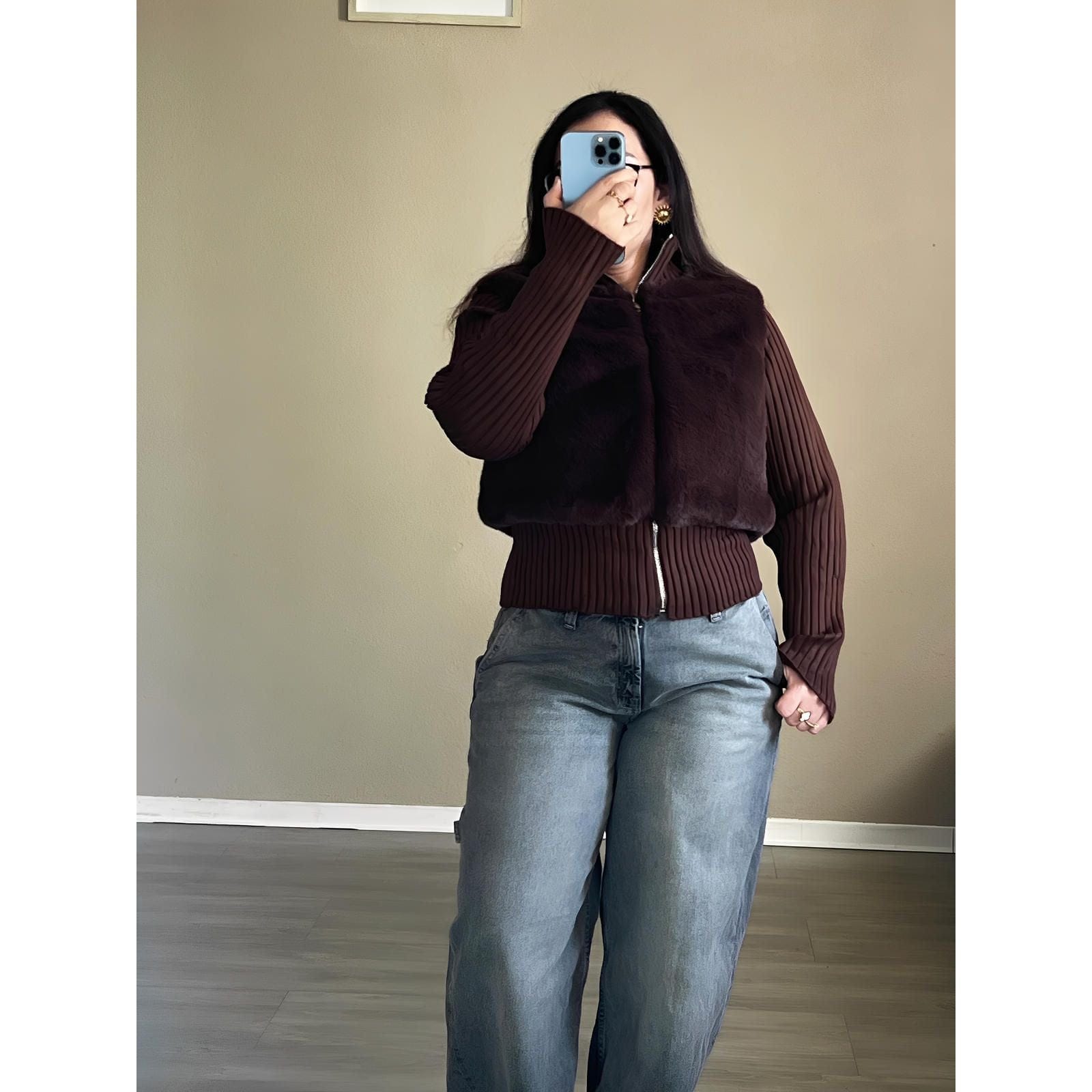 Gilet zippé en fausse fourrure