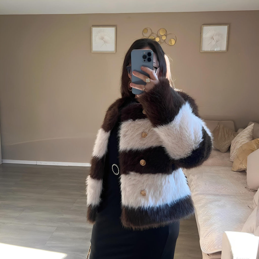 Veste MONTY – fausse fourrure rayée