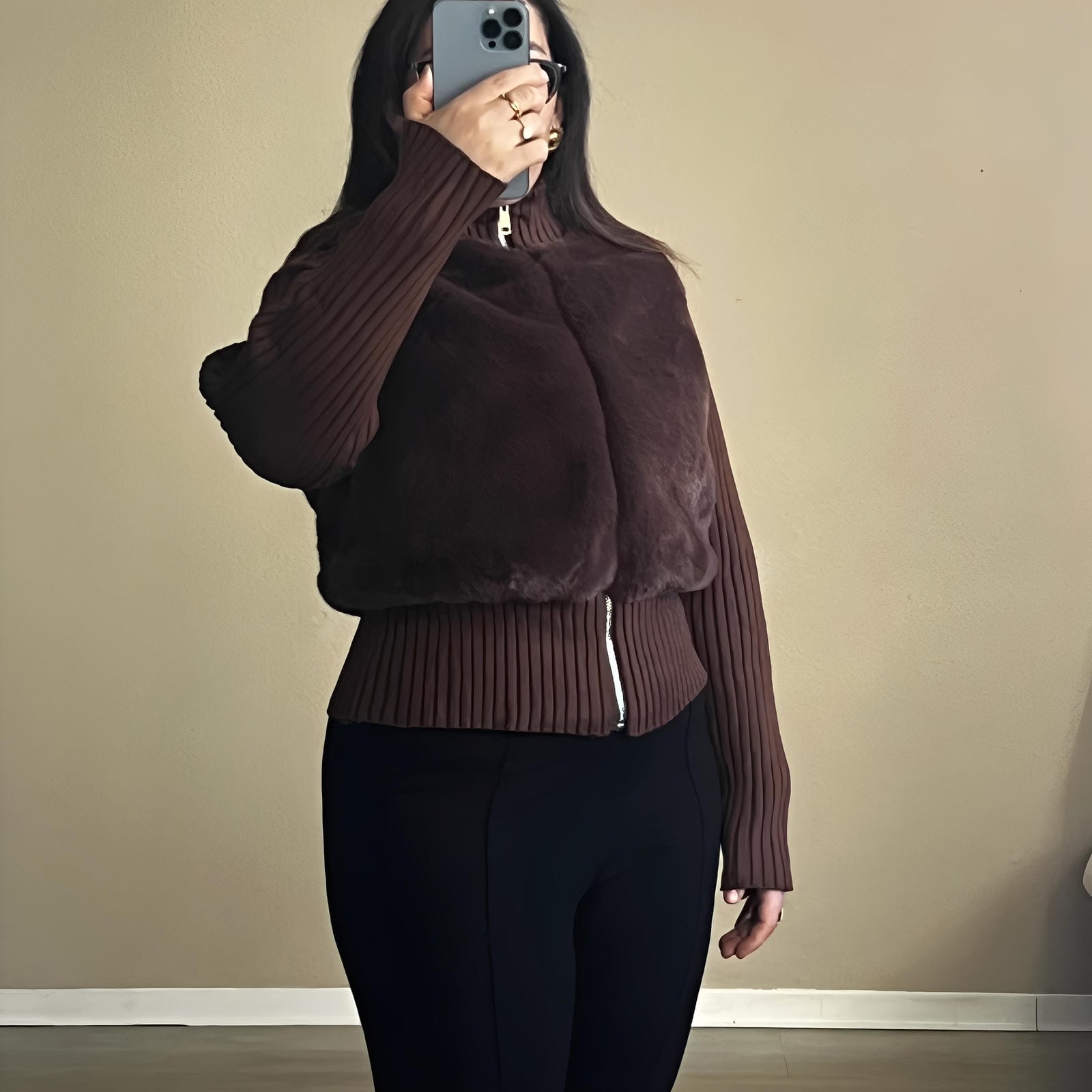 Gilet zippé en fausse fourrure