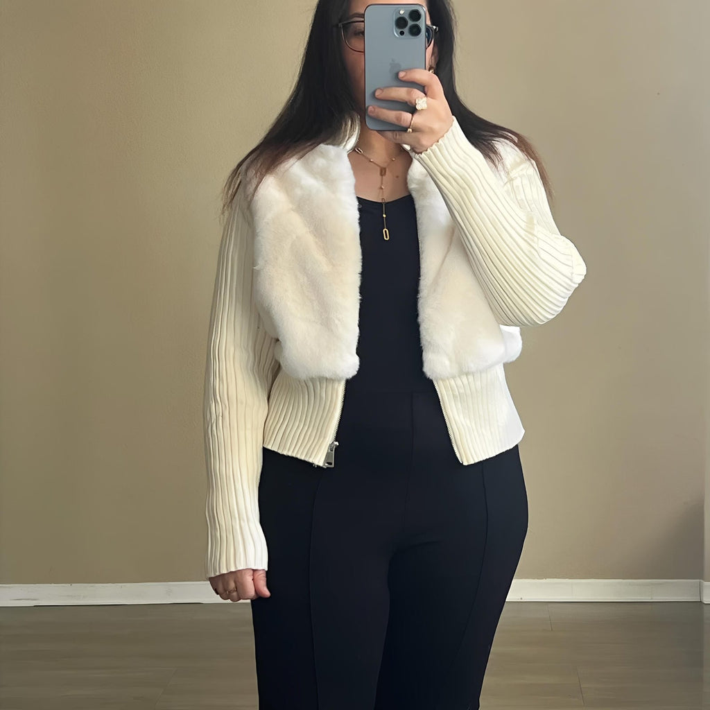 Gilet zippé en fausse fourrure