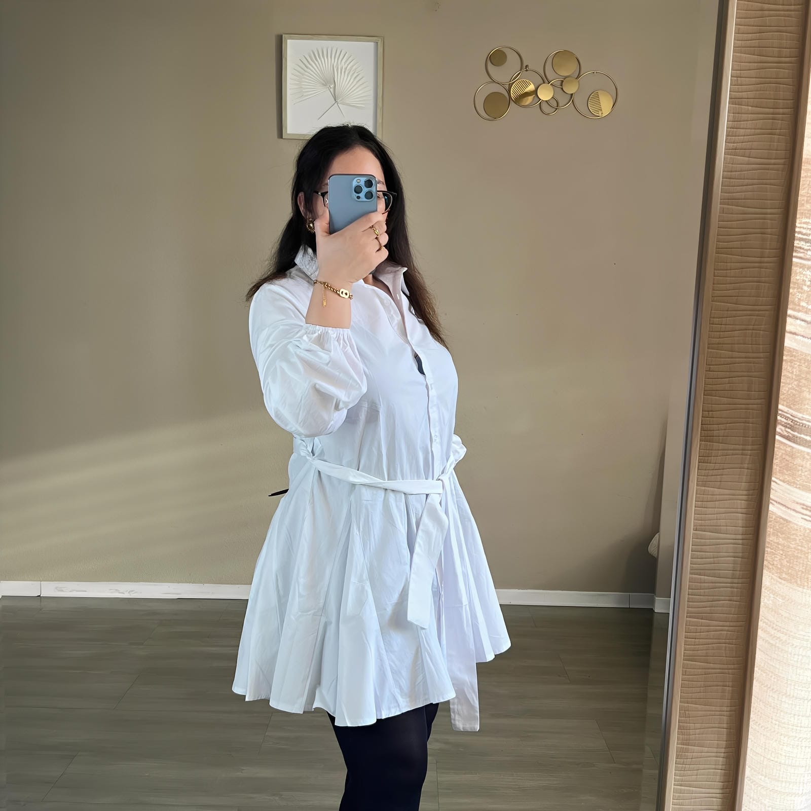 Robe chemise ceinturée