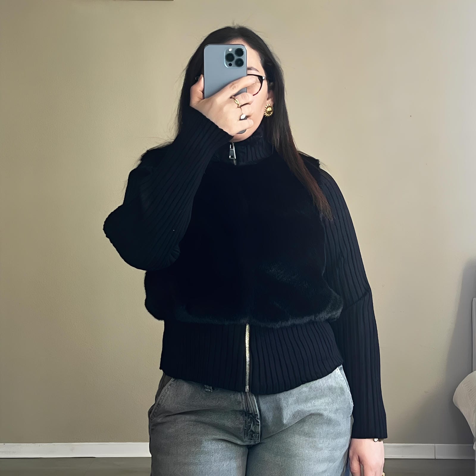 Gilet zippé en fausse fourrure