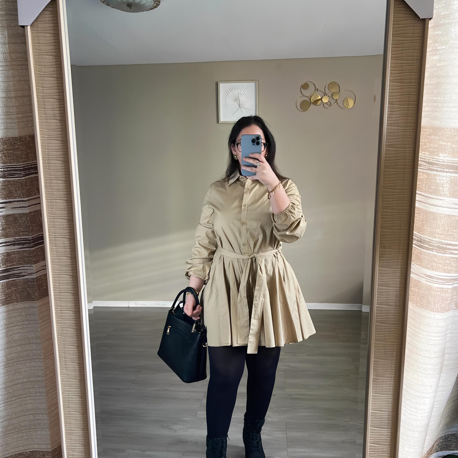 Robe chemise ceinturée