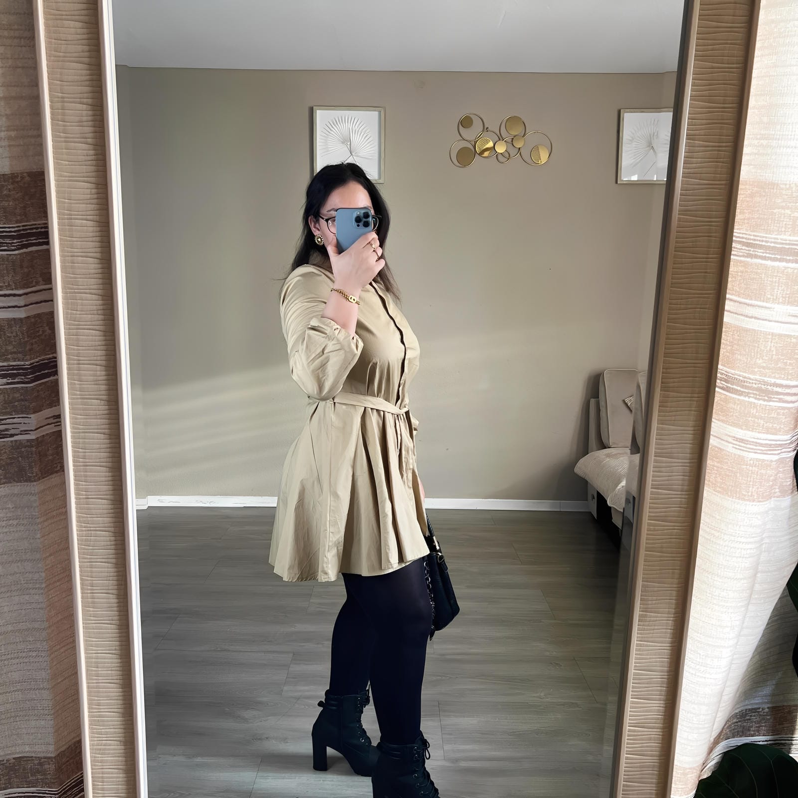 Robe chemise ceinturée