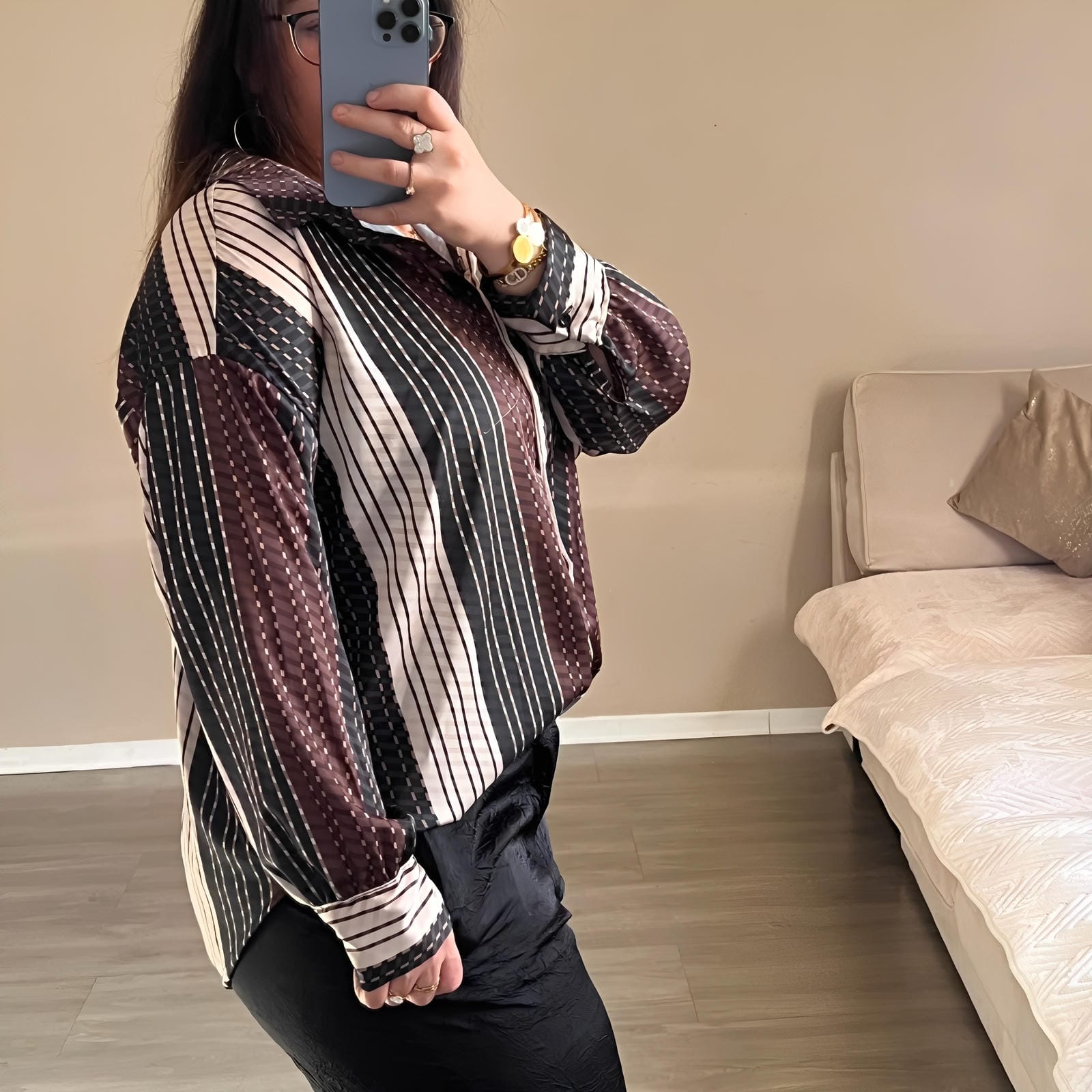 Chemise en satin imprimée