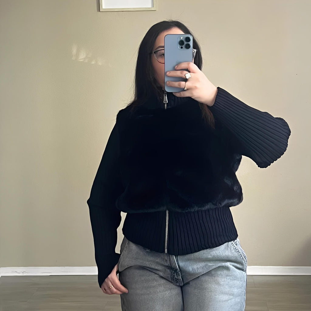 Gilet zippé en fausse fourrure