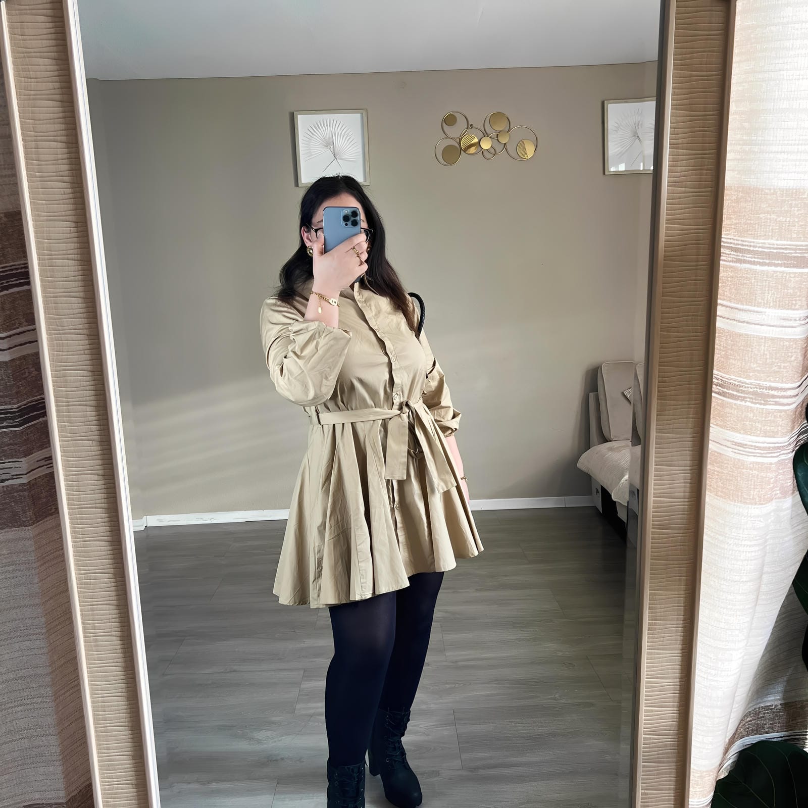 Robe chemise ceinturée