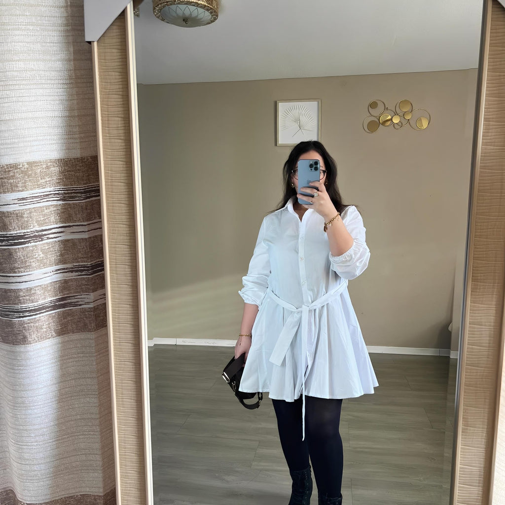 Robe chemise ceinturée