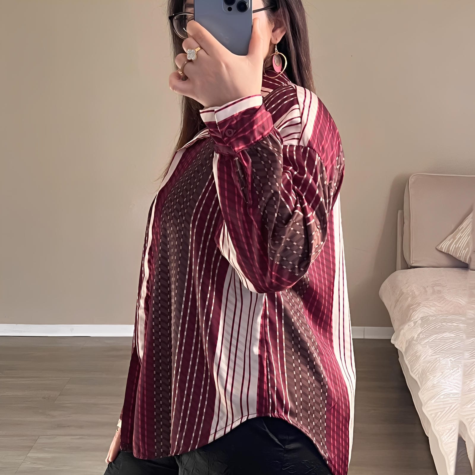 Chemise en satin imprimée