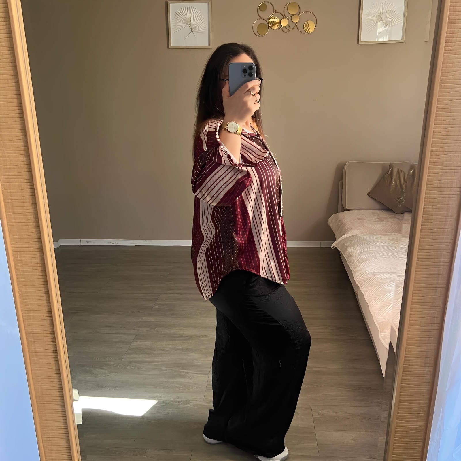 Chemise en satin imprimée