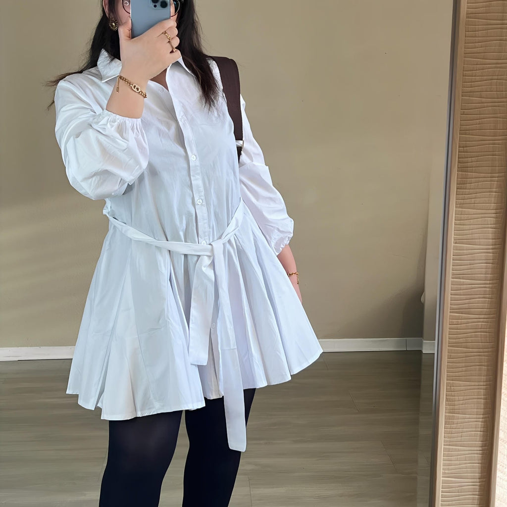 Robe chemise ceinturée