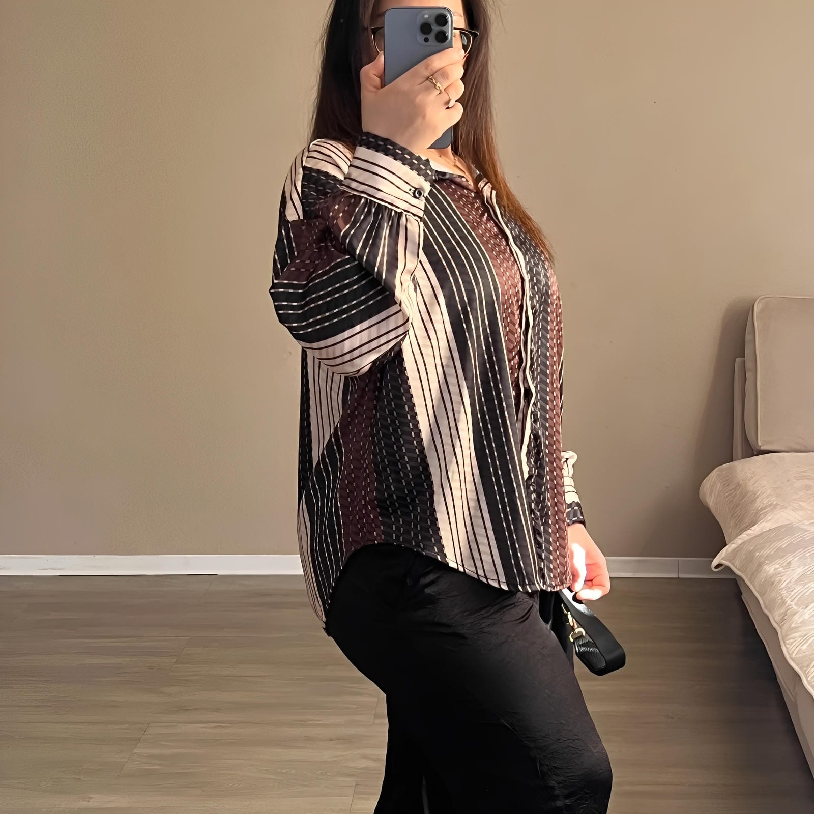 Chemise en satin imprimée